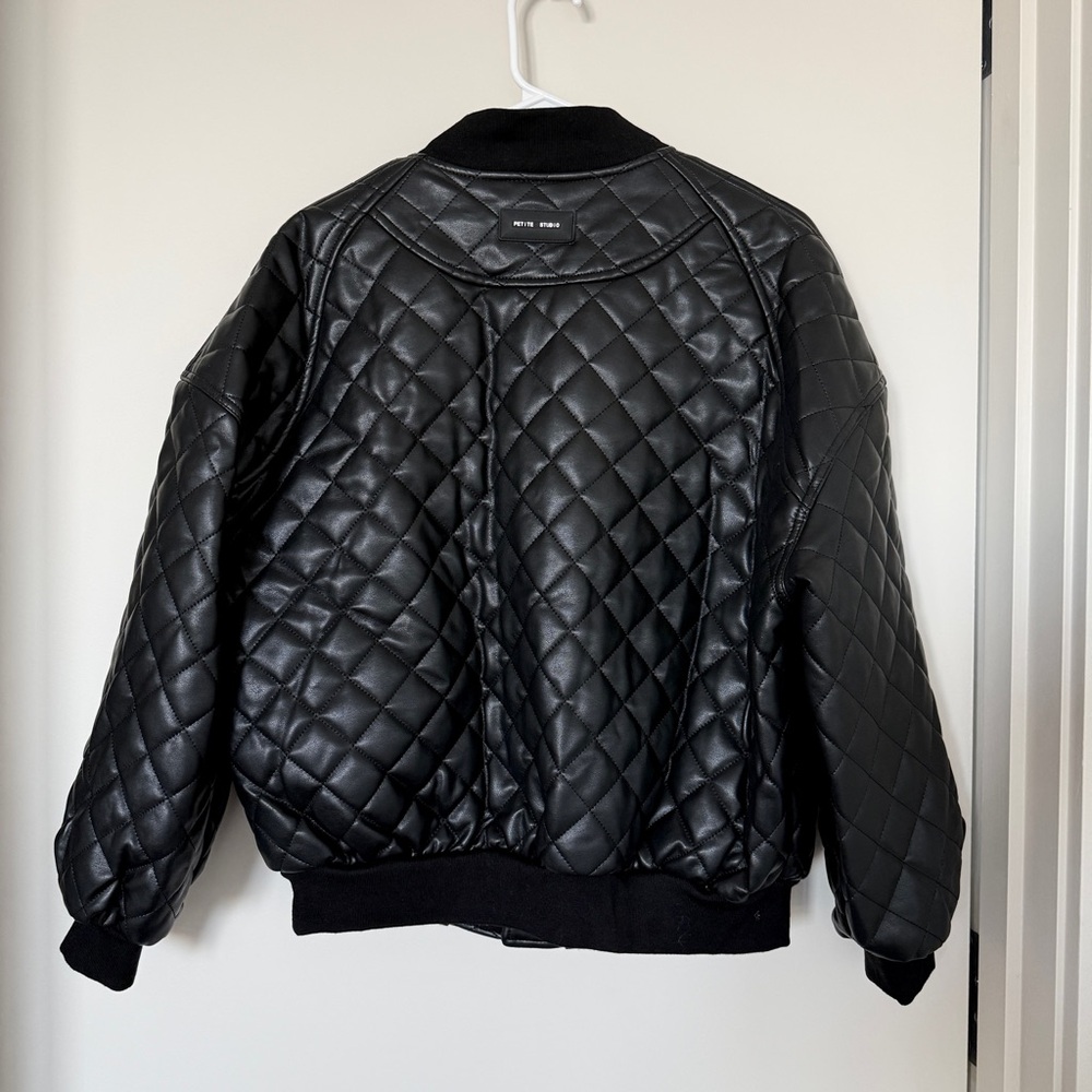 Petite Studio leather bomber jacket - Picture 4 of 4